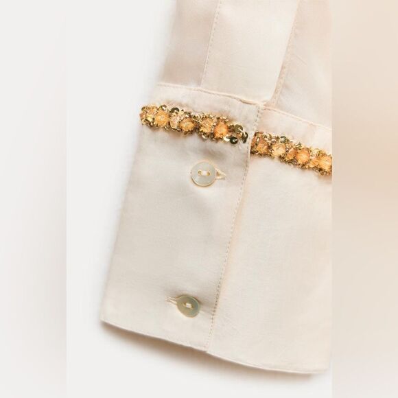 ZARA LONG SEQUIN SHIRT ZW COLLECTION - Picture 12 of 13